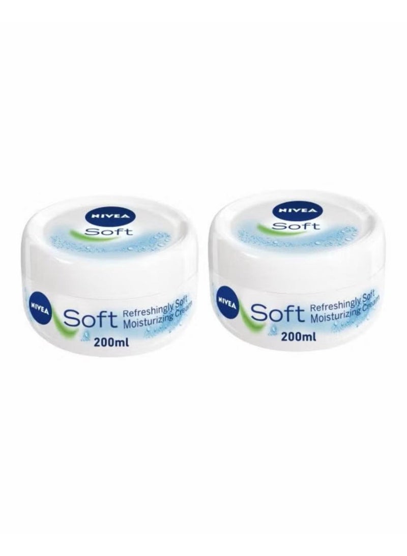 Nivea Pack Of 2 Soft Moisturizing Cream 2x200ml - Image 1